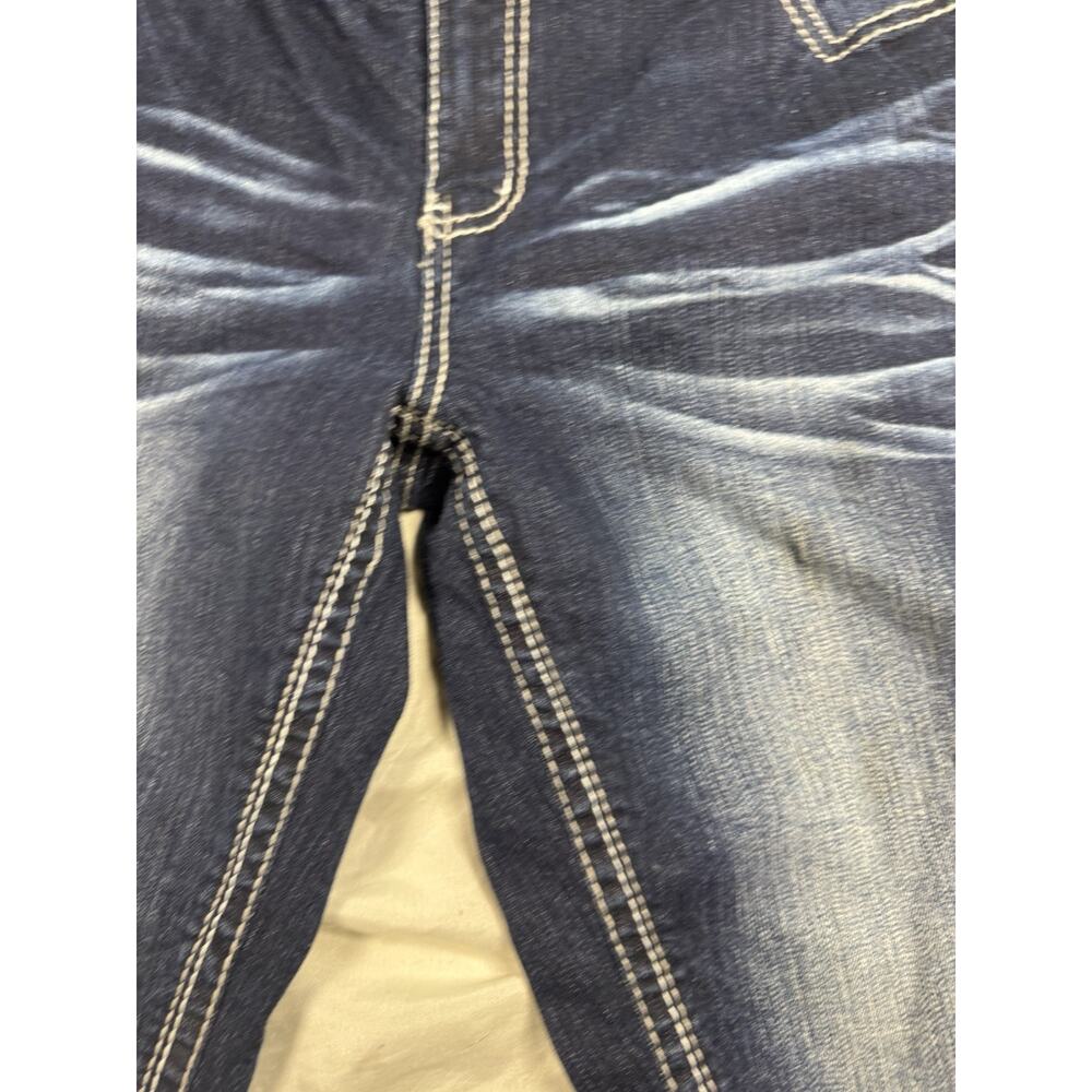 Arija Jeans Bermuda Shorts Womens 15/16 Dark Wash Cuffed Stretch Denim - Picture 6 of 16